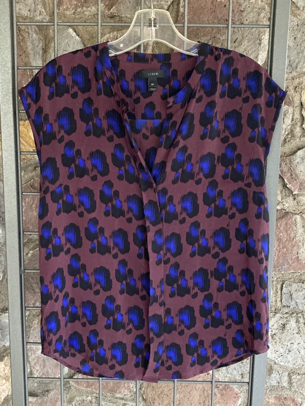 J. Crew Leopard Print Silk Sleeveless Blouse